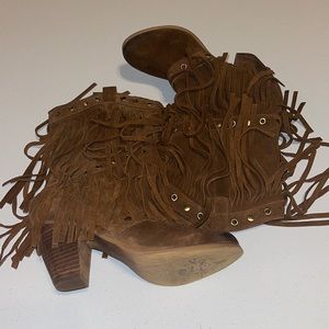 naughty monkey fringe ankle boots